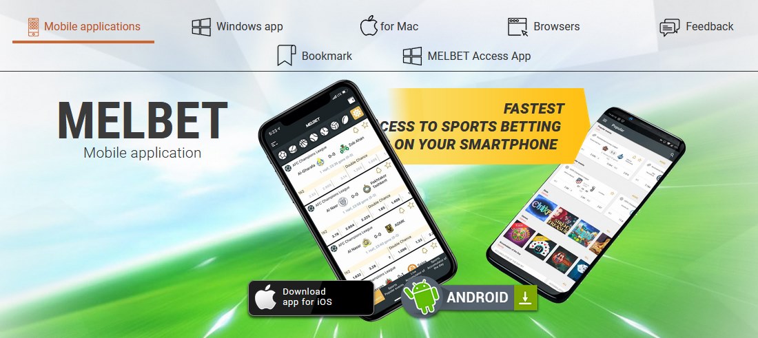 Presentation of the mobile applications available by Melbet